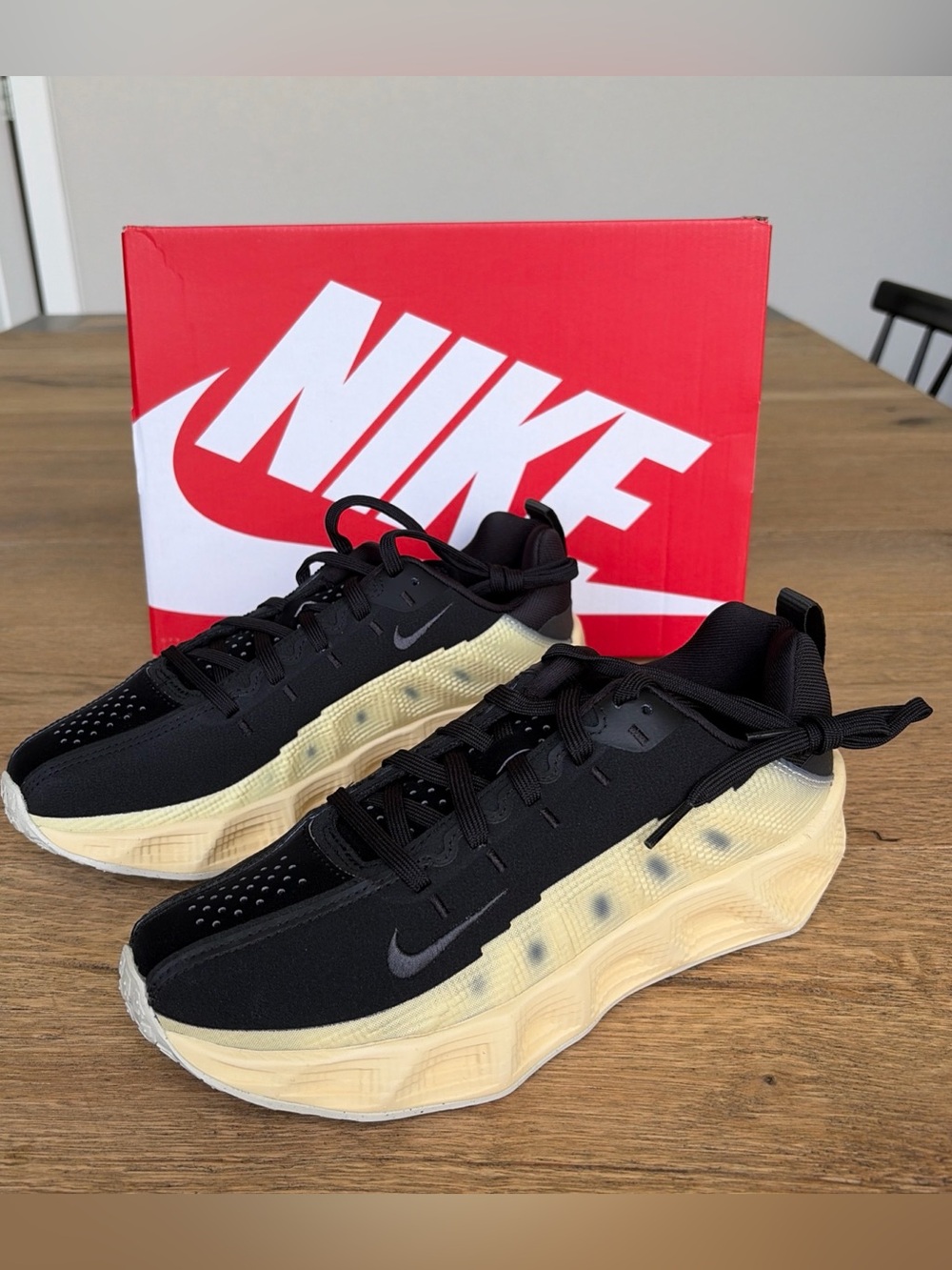 Nike Black and Cream Trainer Sneakers